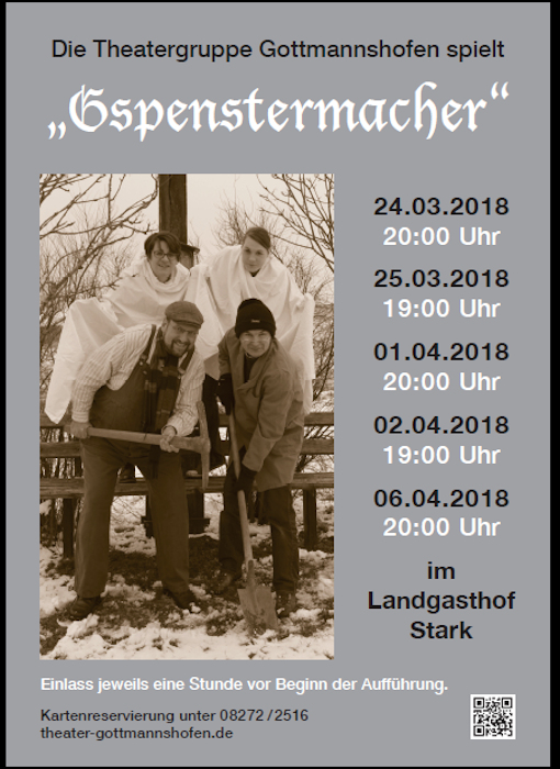 Werbeplakat der Theatergruppe Gottmannshofen im Jahr 2018