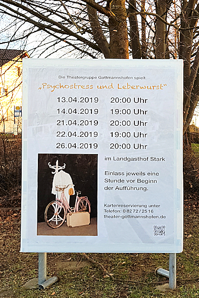 Werbeplakat der Theatergruppe Gottmannshofen im Jahr 2019